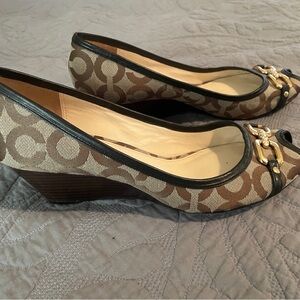 Coach open toe wedge shoes - womens 10